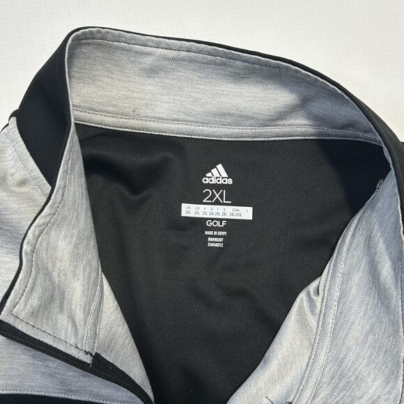 Adidas Golf Men's 2XL Lightweight UPF 1/4 Zip Long Sleeve Pullover Black Gray - Picture 7 of 12